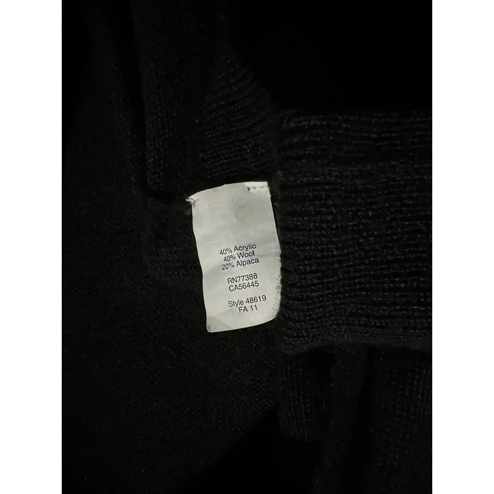 J Crew Sweater Size M Black Open Front Chelsea Cardigan Pockets